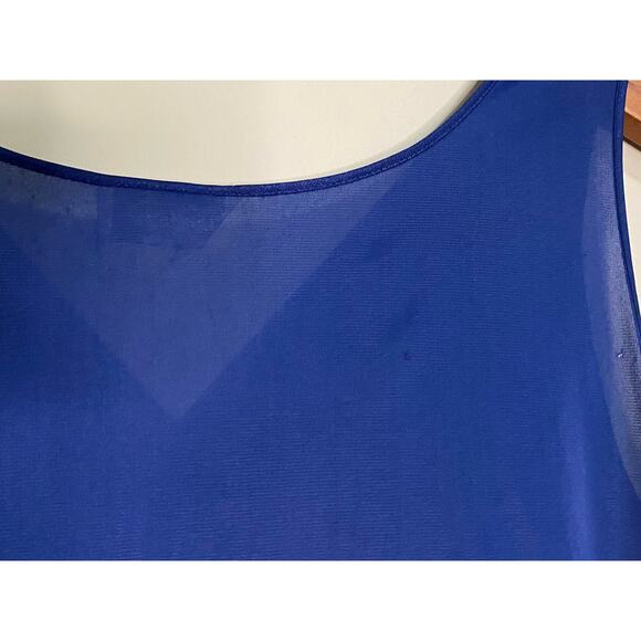 Vintage Vanity Fair Nightgown Large Navy Blue Made in the USA Sleeveless Short - Picture 4 of 9